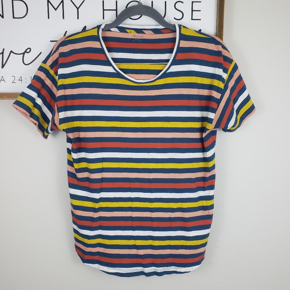 Madewell Striped 100% Cotton Tee T-Shirt Women's Size Medium